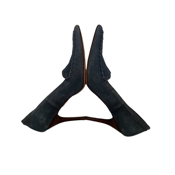 Versus by Versace Blue Suede Pointed Toe Heels Size 37 Women’s - Picture 6 of 10